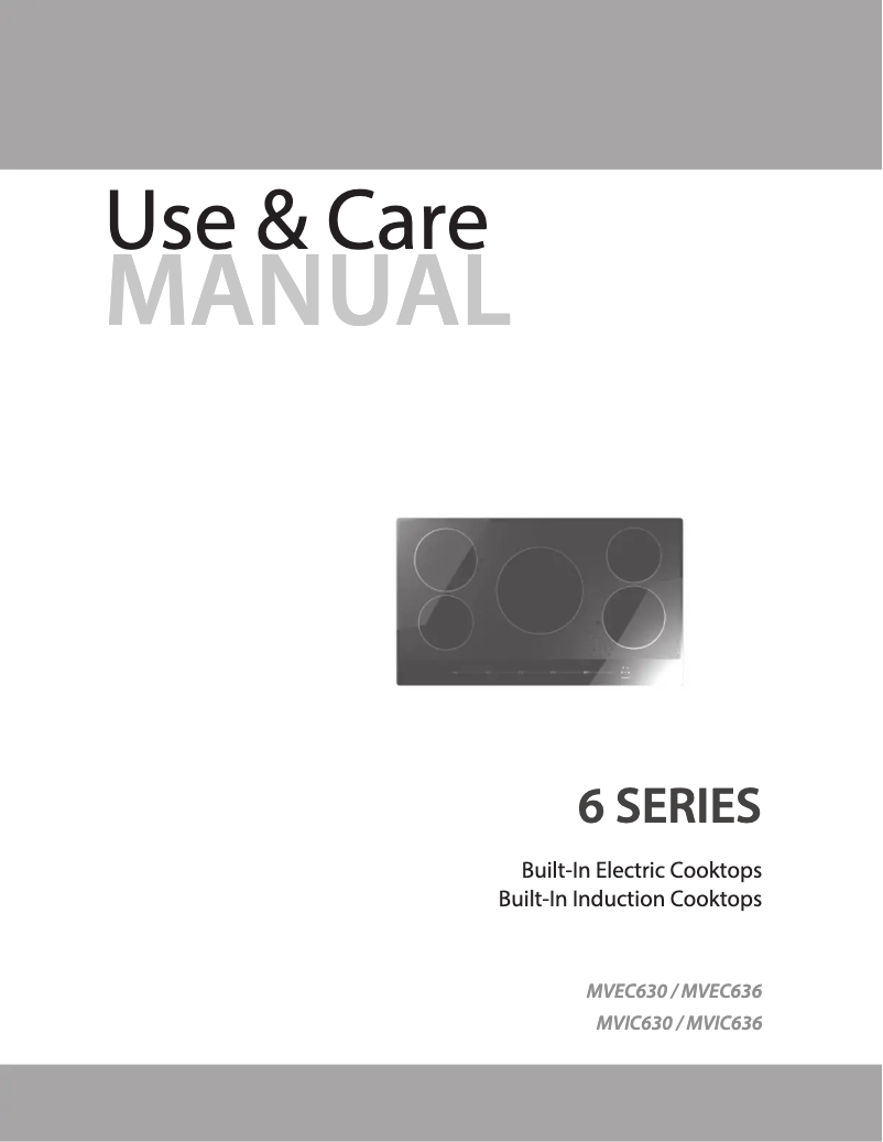 Page 1 de la notice Manuel d'utilisation et d'entretien Viking MVIC6304BBG