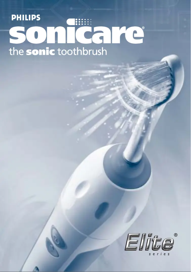 Image de la première page du manuel de l'appareil Sonicare Elite HX7841