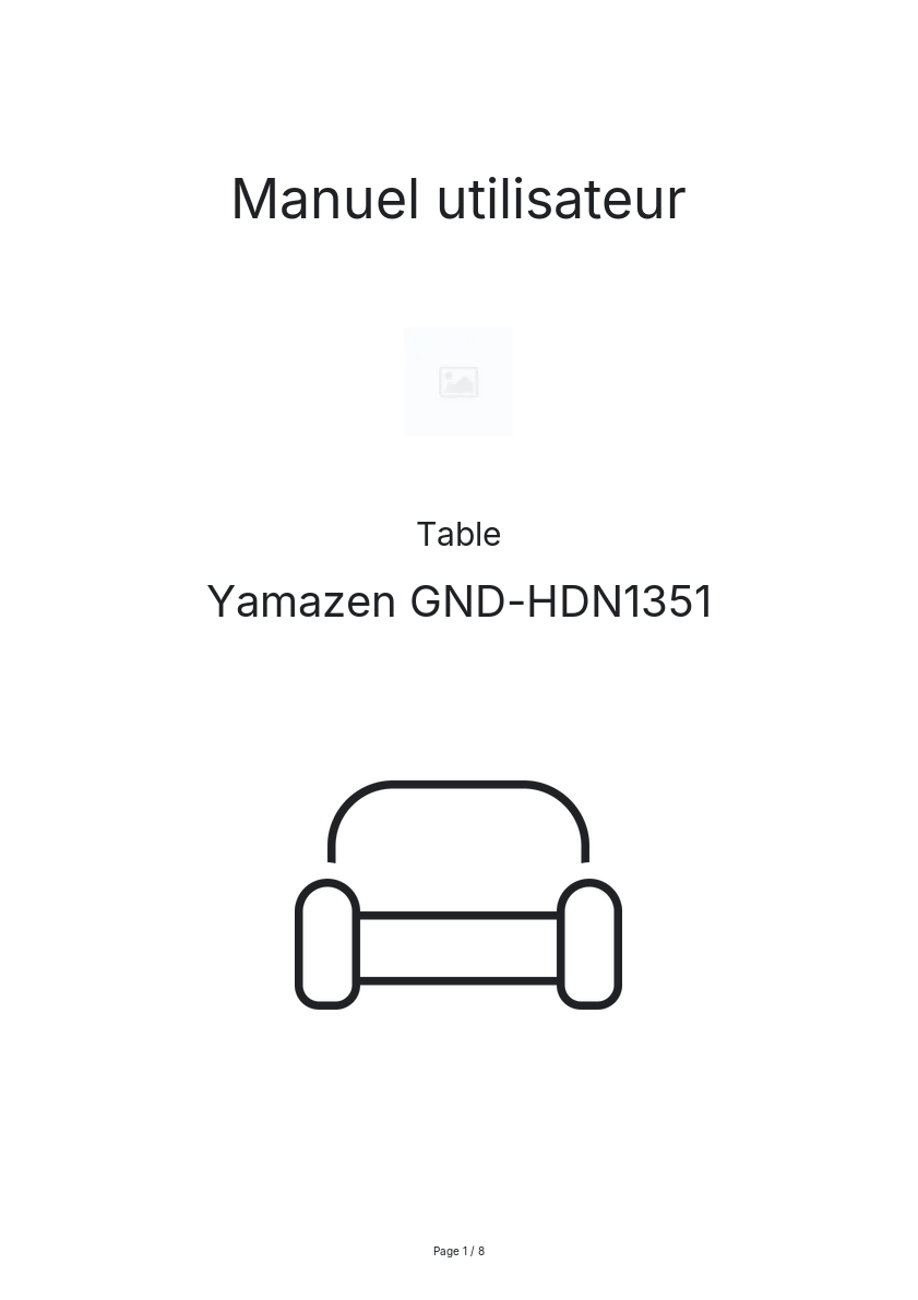 Page n°1 - Manuel utilisateur Yamazen GND-HDN1351