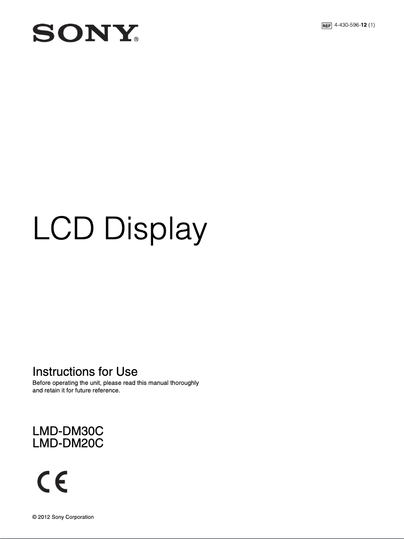 Image de la première page du manuel de l'appareil LMD-DM20C