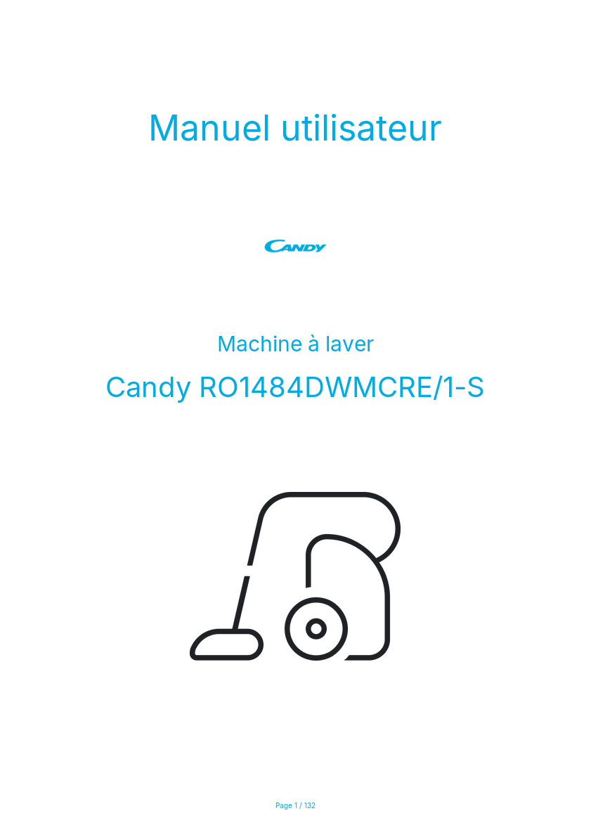 Page n°1 - Manuel utilisateur Candy RO1484DWMCRE/1-S