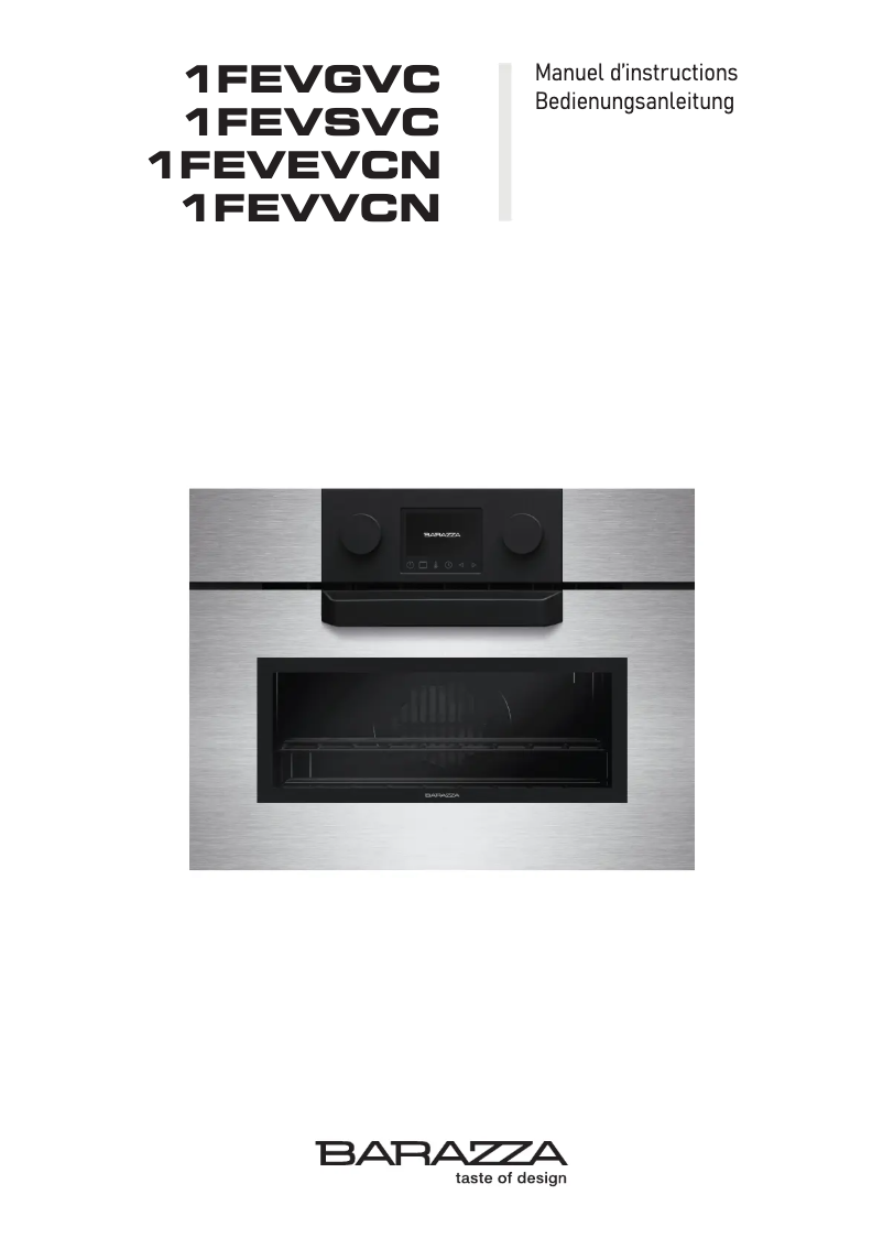 Page 1 de la notice Manuel utilisateur Barazza 1FEVSVC