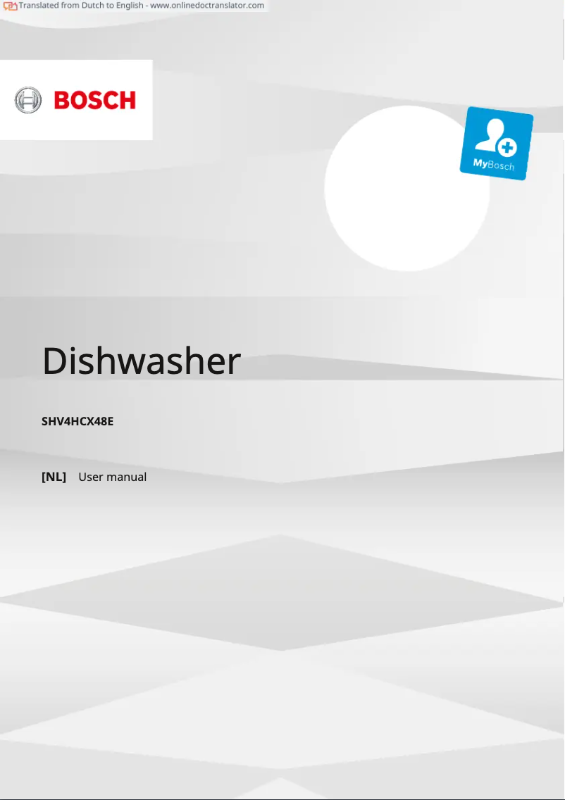 Page 1 de la notice Manuel utilisateur Bosch SHV4HCX48E