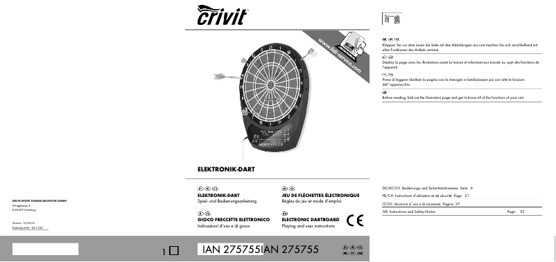 Page n°1 - Manuel utilisateur Crivit IAN 275755
