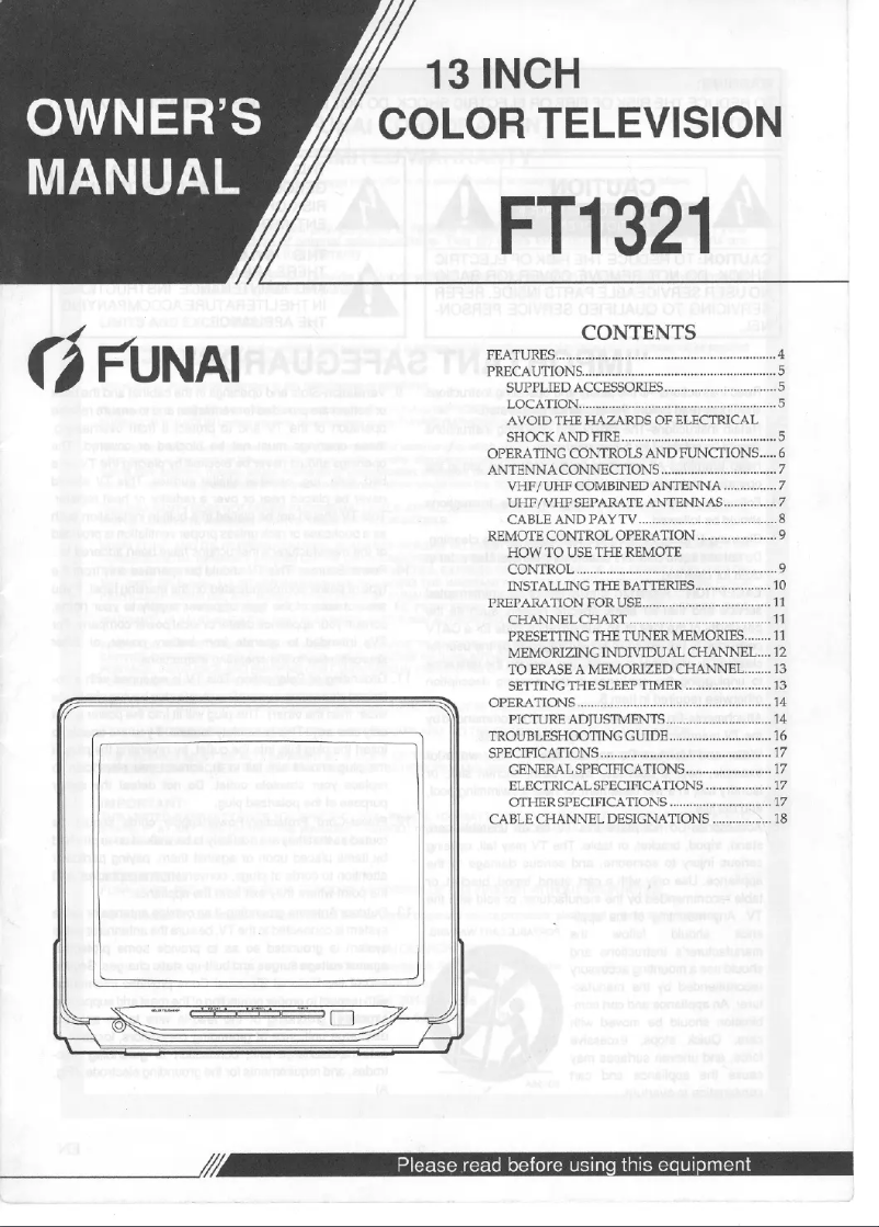 Page 1 de la notice Manuel utilisateur Funai FT1321