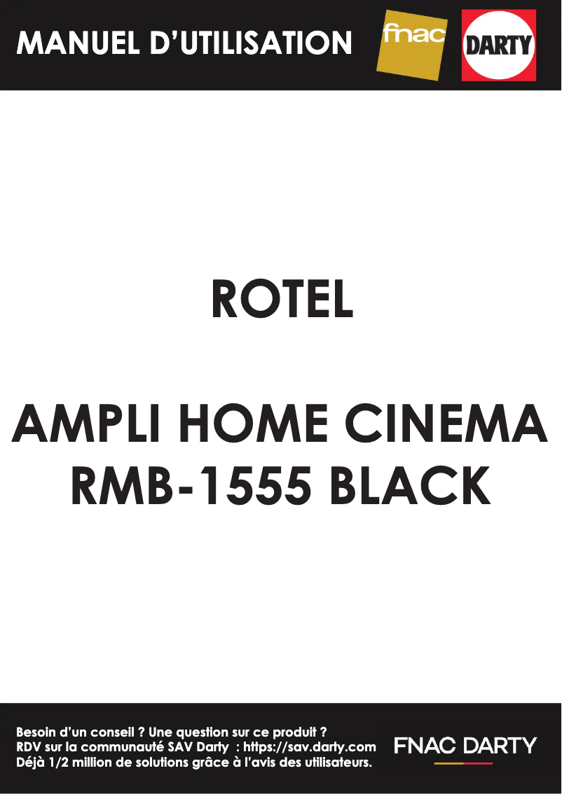 Page 1 de la notice Manuel utilisateur Rotel RMB-1555