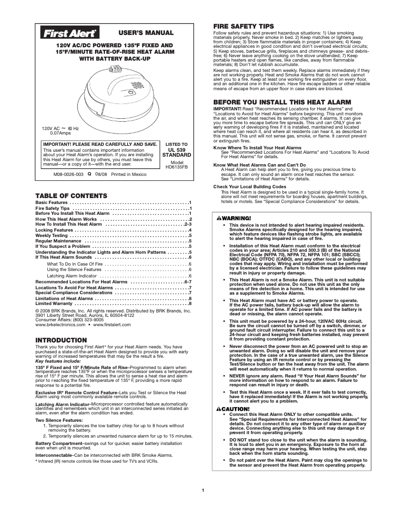 Image de la première page du manuel de l'appareil HD6135FB