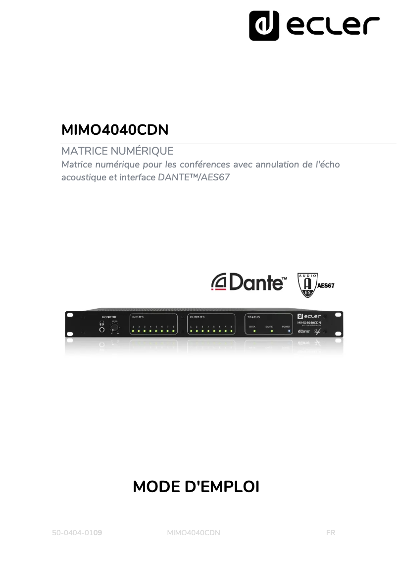 Image de la première page du manuel de l'appareil MIMO4040CDN