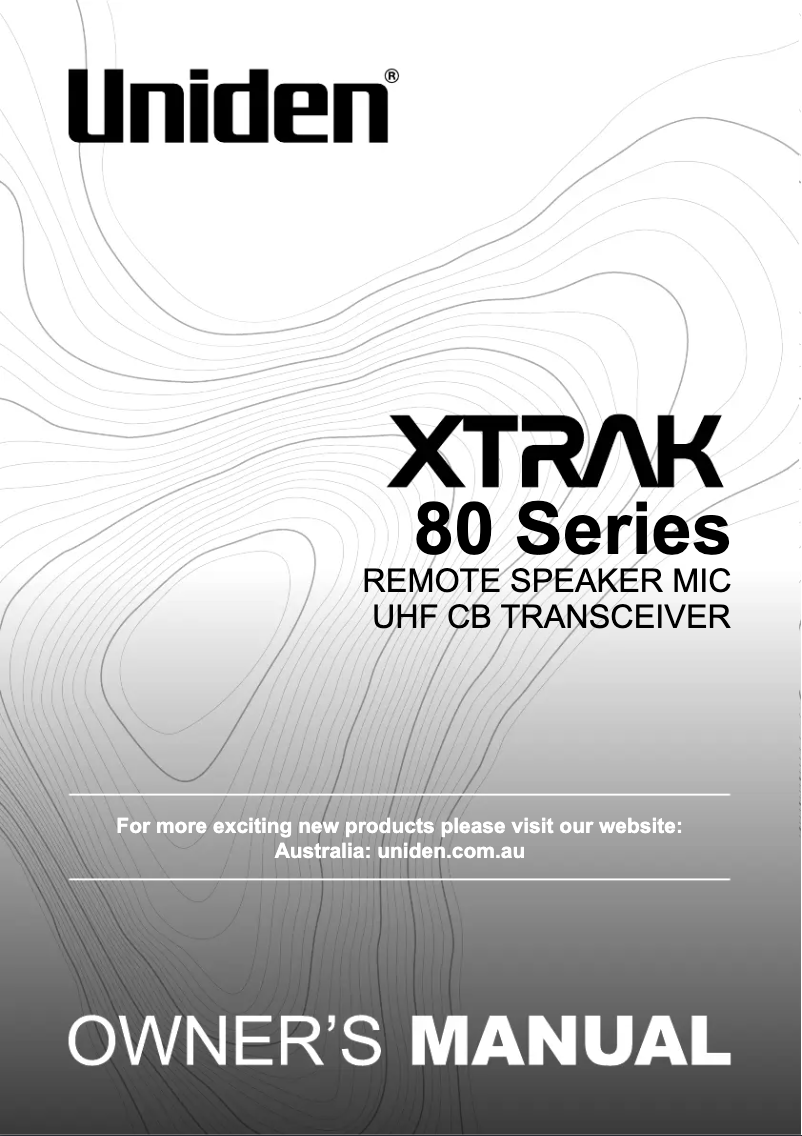 Página 1 del manual Manual de usuario Uniden XTRAK 80