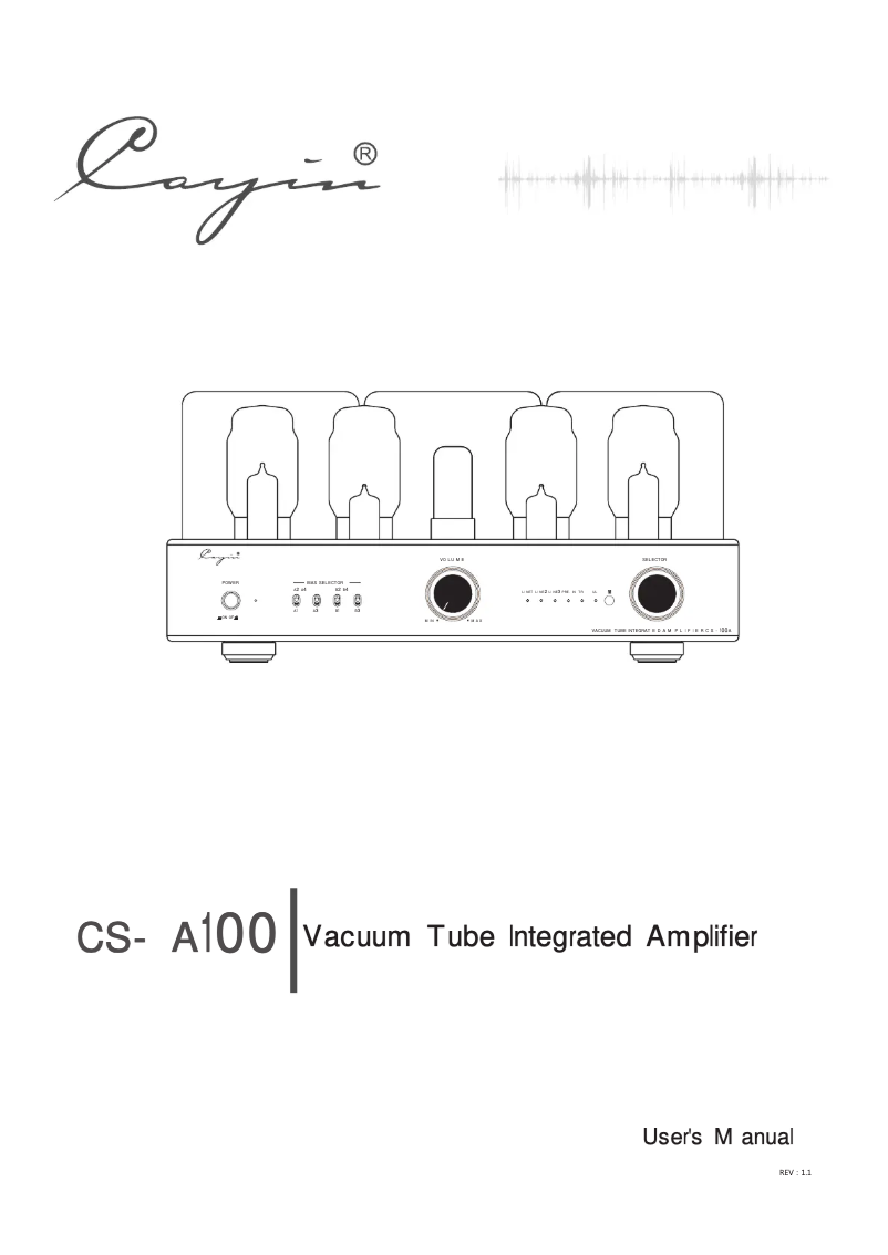 Image de la première page du manuel de l'appareil CS-100A