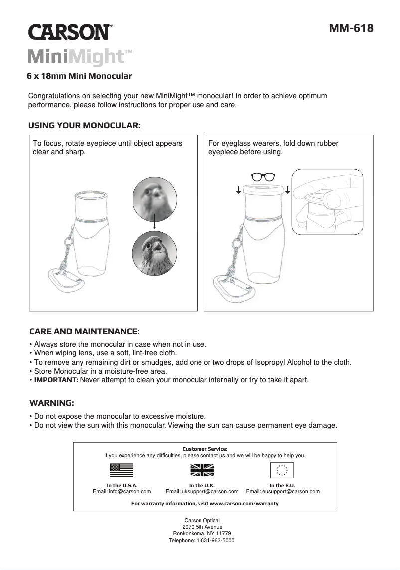 Page n°1 - Manuel utilisateur Carson MiniMight MM-618
