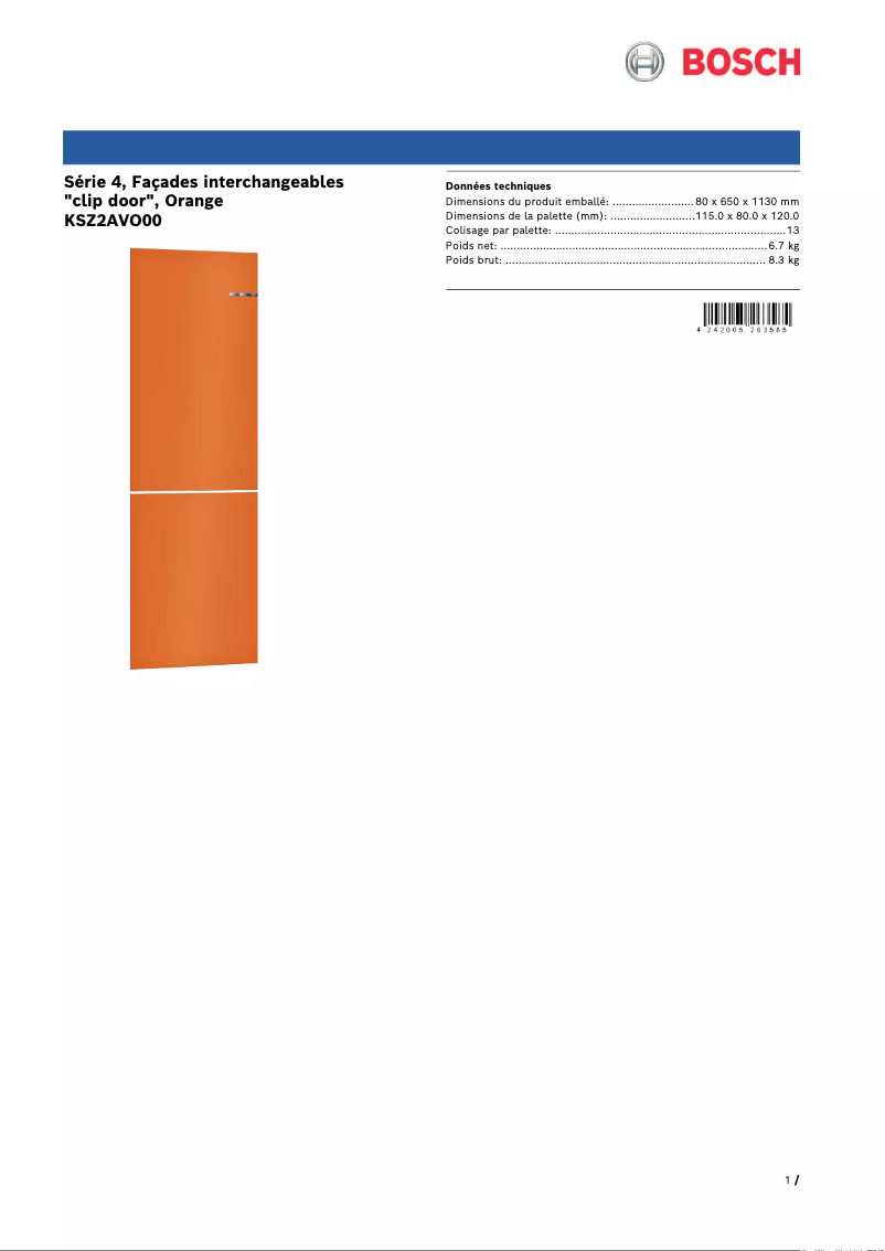 Image de la première page du manuel de l'appareil KSZ2AVO00