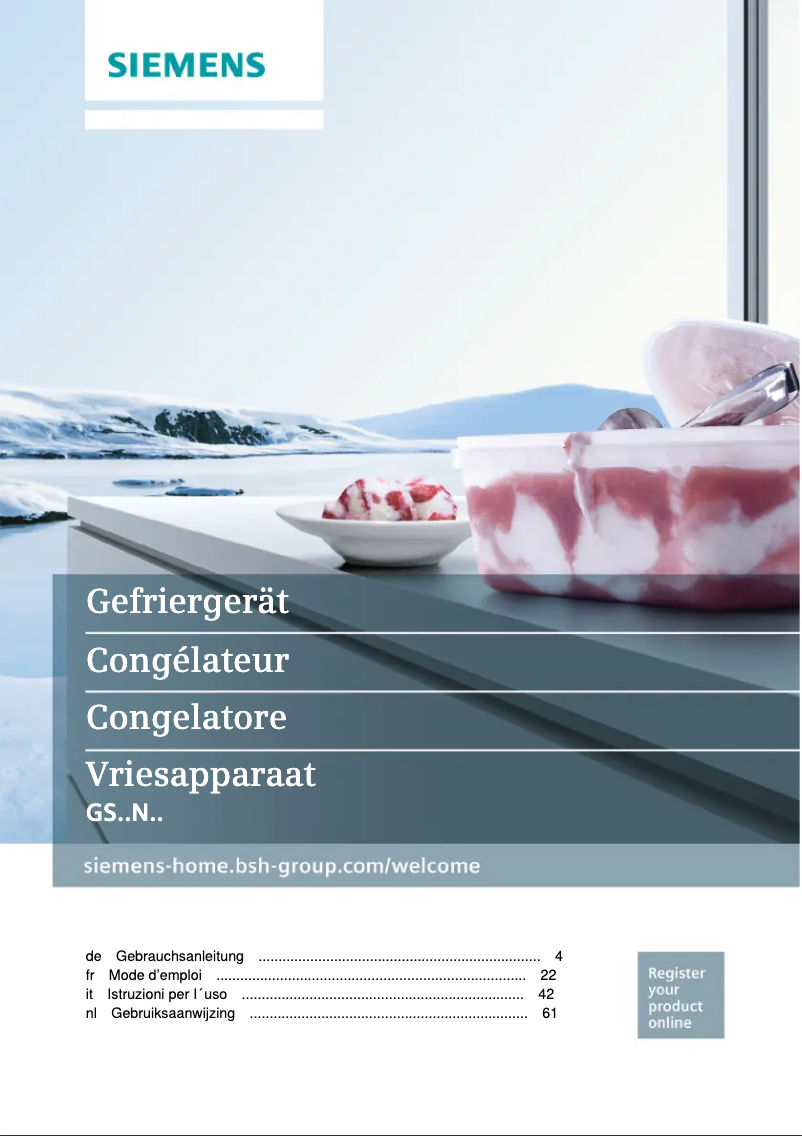 Page 1 de la notice Manuel utilisateur Siemens GS36NBI3P