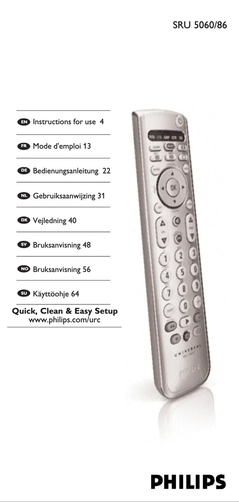 Page n°1 - Mode d'emploi Philips SRU5060