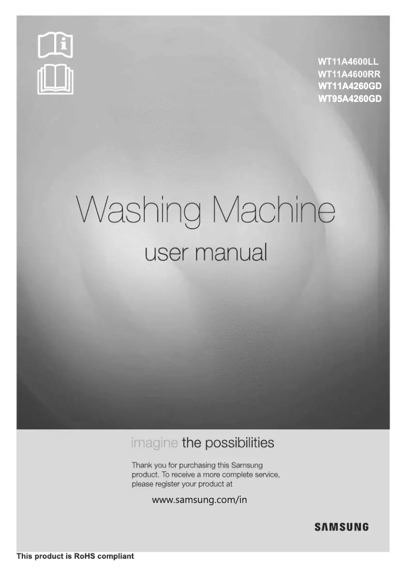 Page 1 de la notice Manuel utilisateur Samsung WT95A4260GD