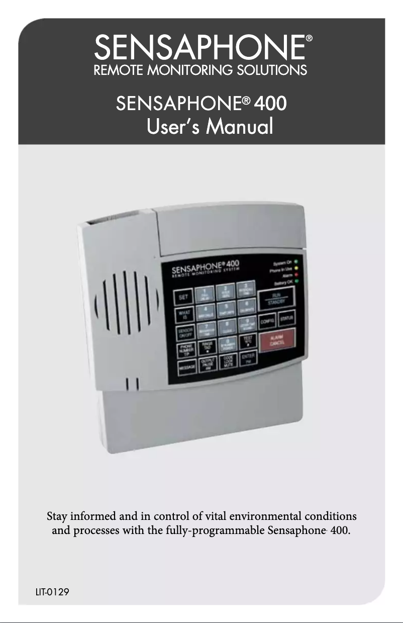 Image de la première page du manuel de l'appareil 400