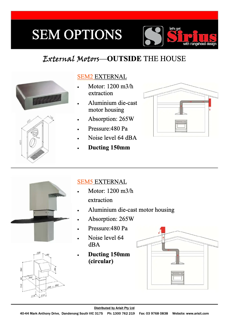 Página 1 del manual Ficha técnica Sirius SDD2 L EMTC 580 WH