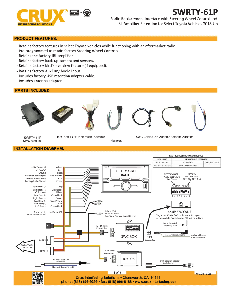 Page n°1 - Manuel utilisateur CRUX SWRTY-61P