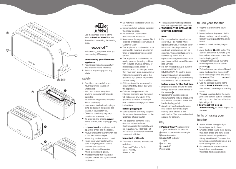 Page n°1 - Manuel utilisateur Kenwood TTM120