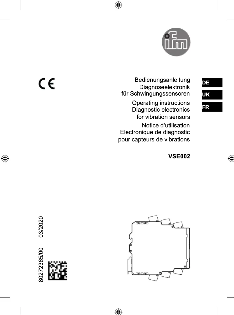 Page 1 de la notice Manuel utilisateur IFM VSE002