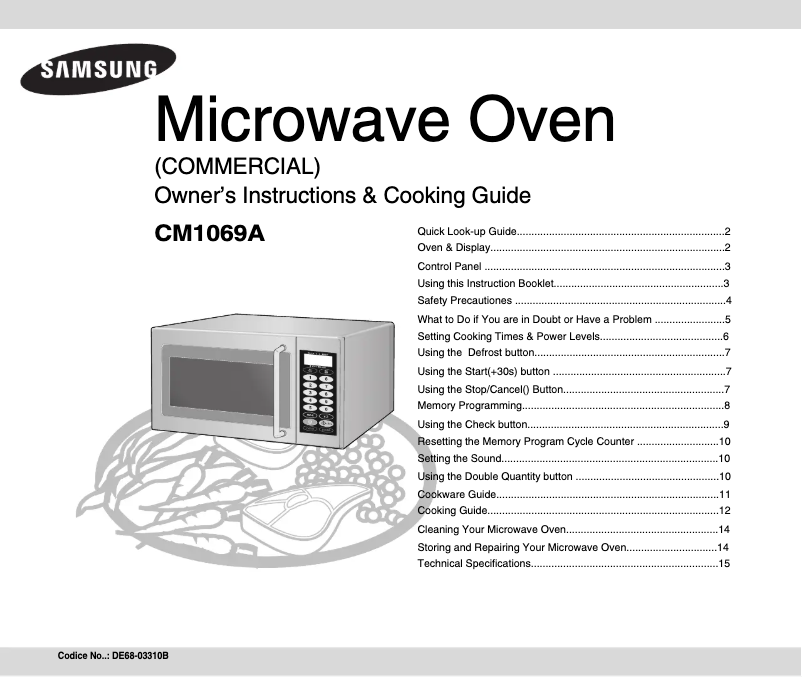Page n°1 - Manuel utilisateur Samsung CM1069A