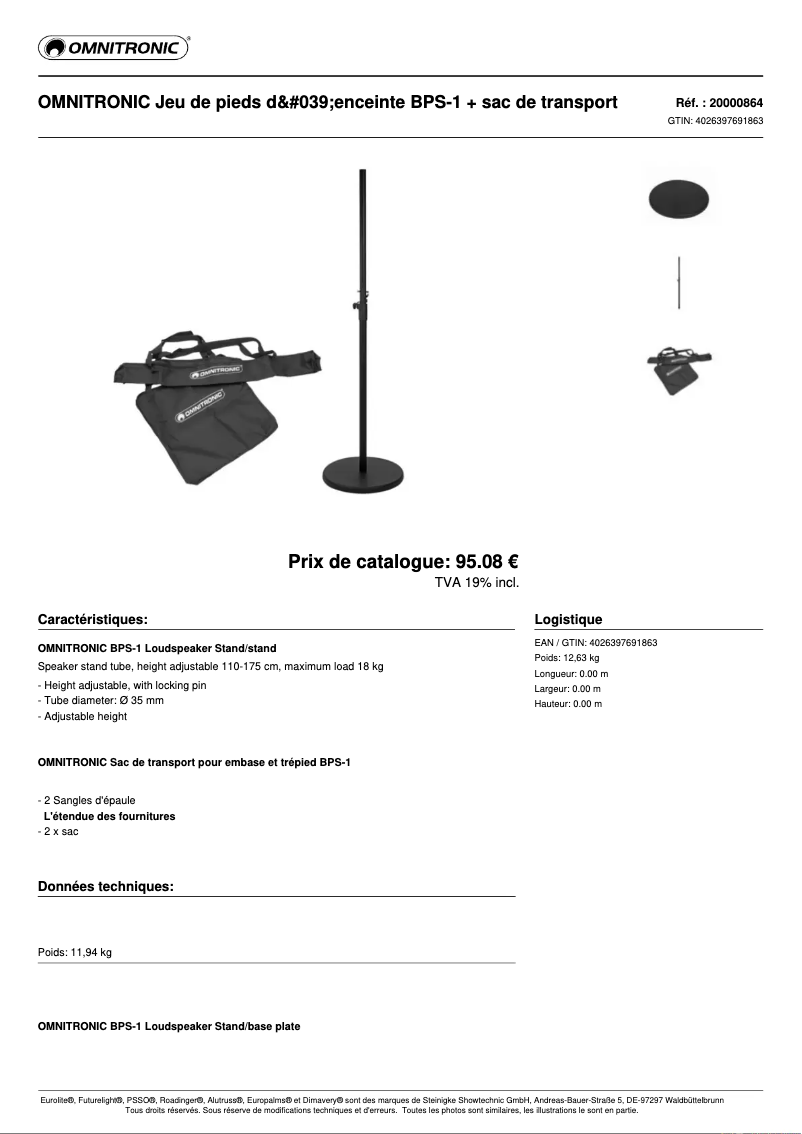 Page n°1 - Manuel utilisateur Omnitronic BPS-1