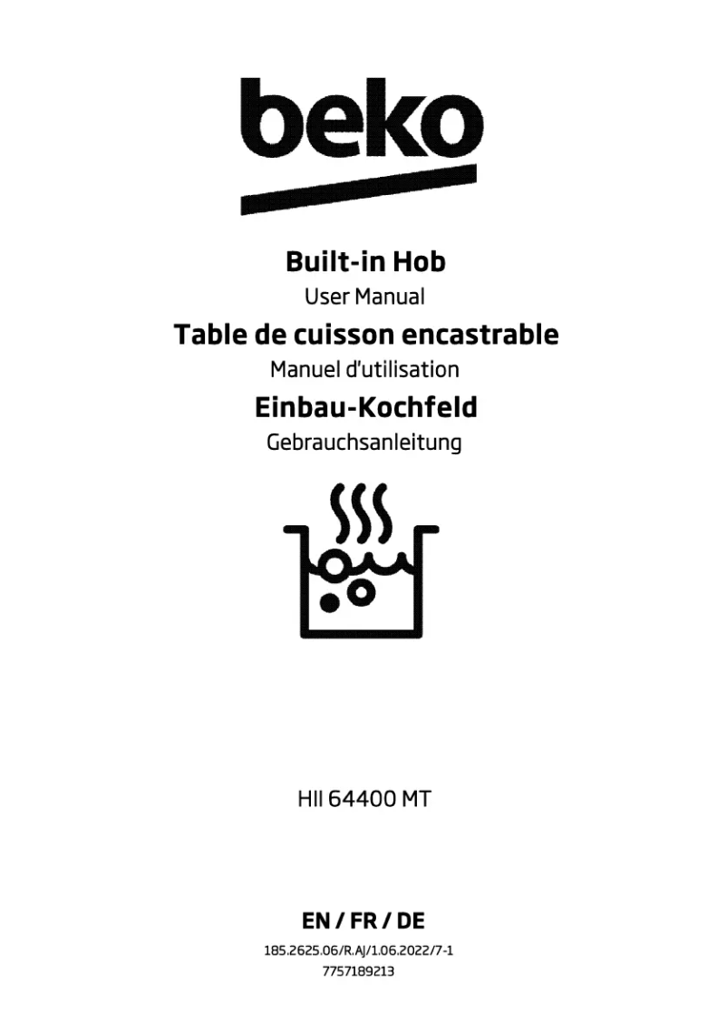 Page n°1 - Manuel utilisateur Beko HII 64400 MT
