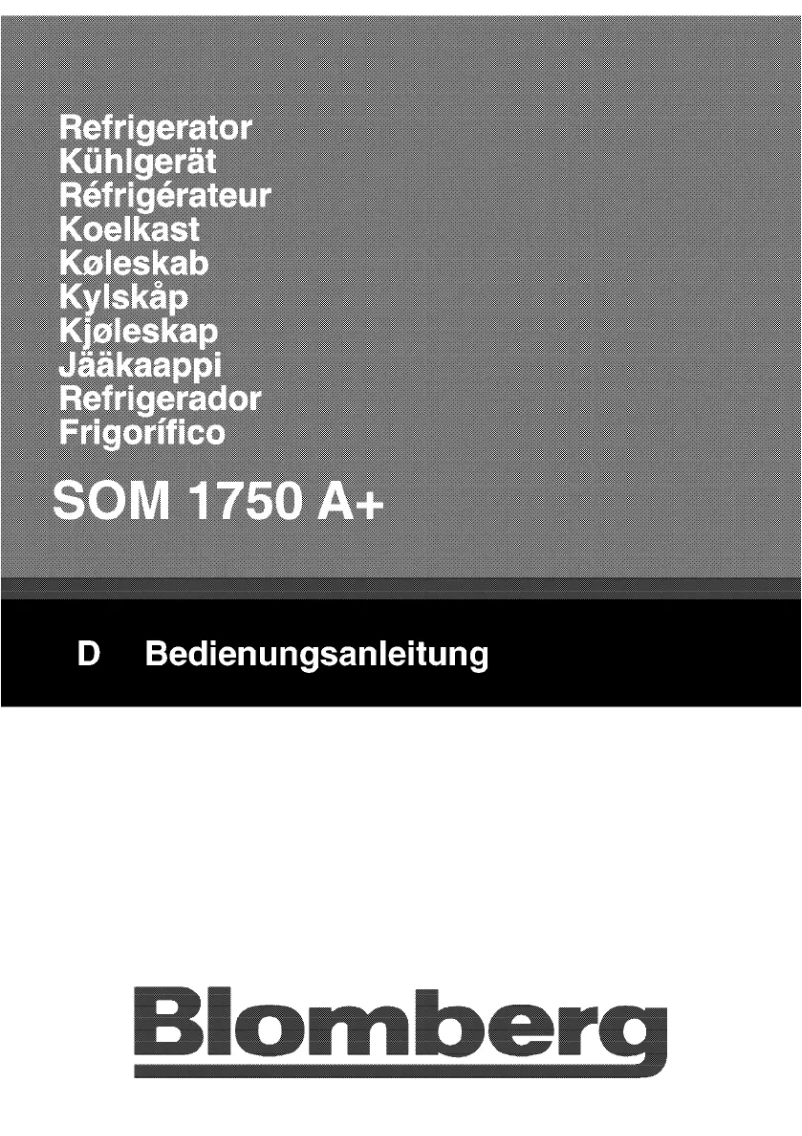 Page n°1 - Manuel utilisateur Blomberg SOM 1750 X