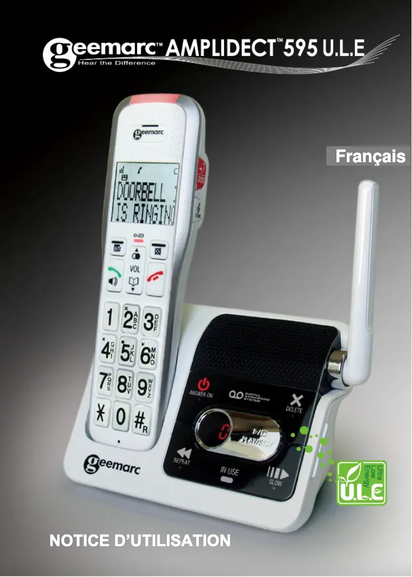 Image de la première page du manuel de l'appareil AmpliDect 595 SOS-Pro