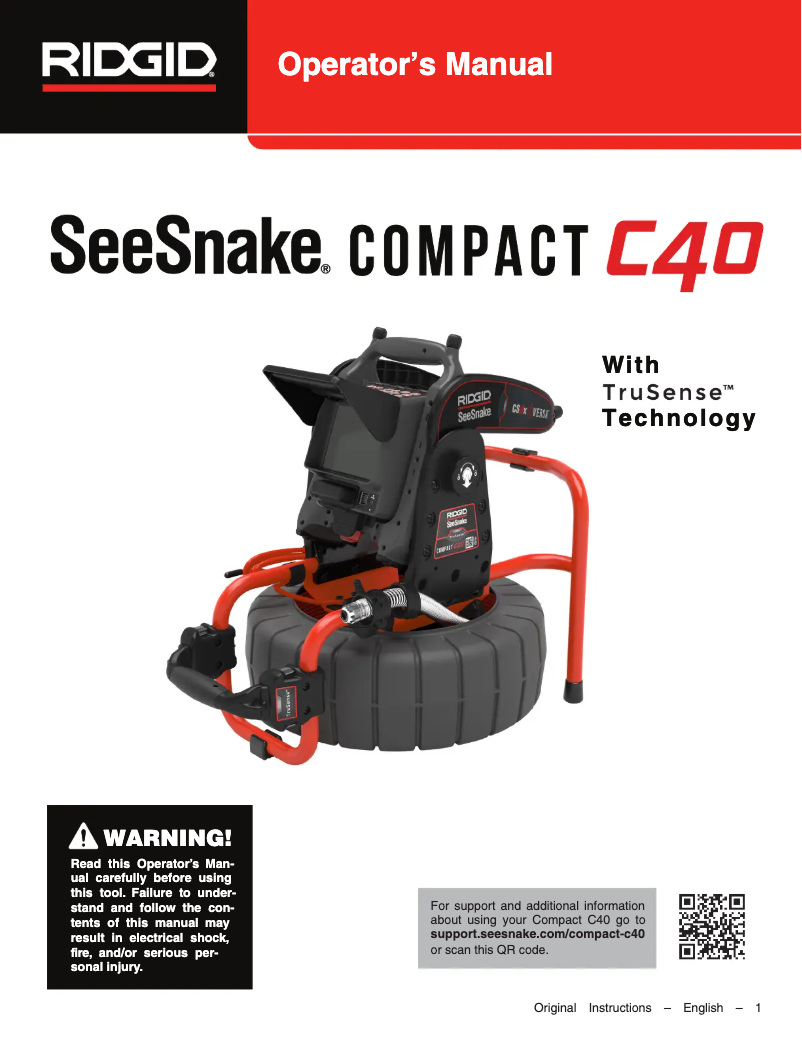 Image de la première page du manuel de l'appareil SeeSnake Compact C40 =