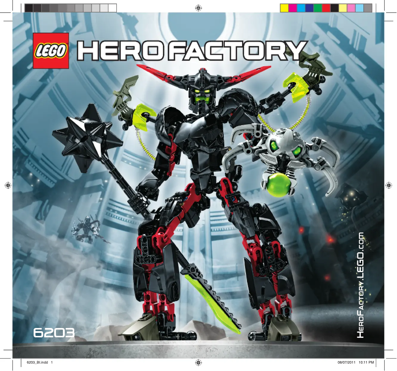 Page 1 de la notice Consignes visuelles Lego Hero Factory 6203