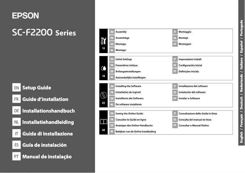 Page n°1 - Guide d'installation Epson SureColor SC-F2200