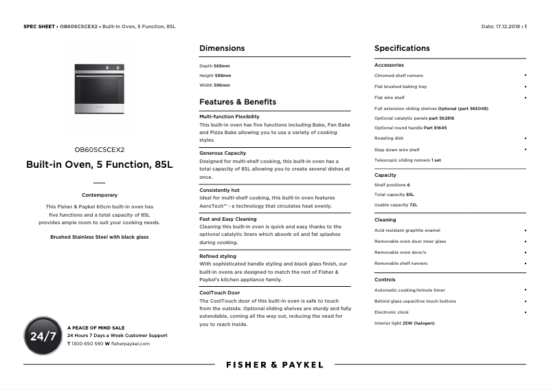 Image de la première page du manuel de l'appareil OB60SC5CEX2