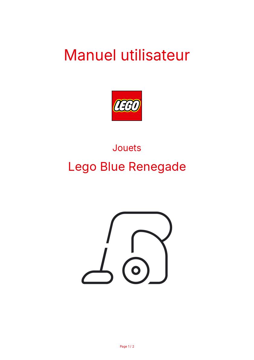 Page n°1 - Manuel utilisateur Lego Blue Renegade