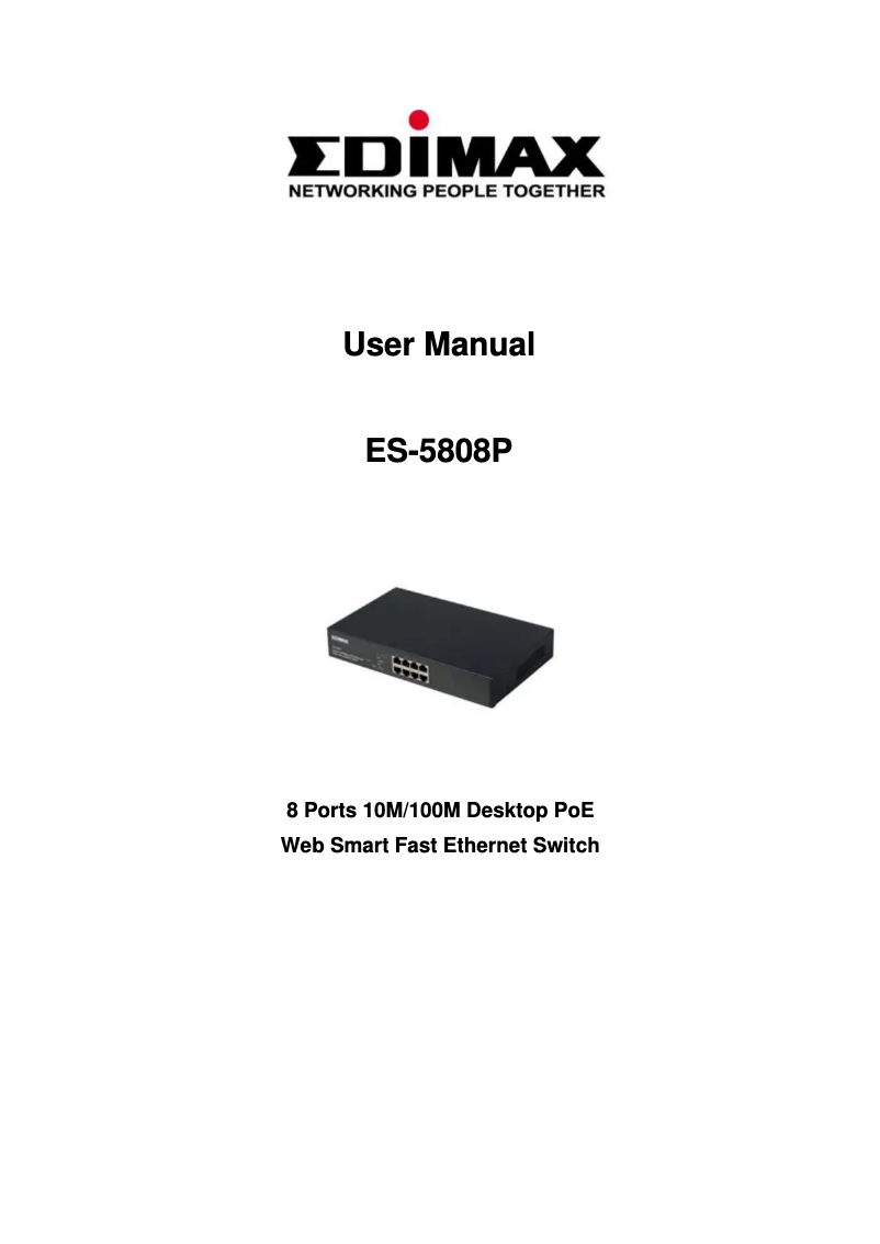Page 1 de la notice Manuel utilisateur Edimax ES-5808P