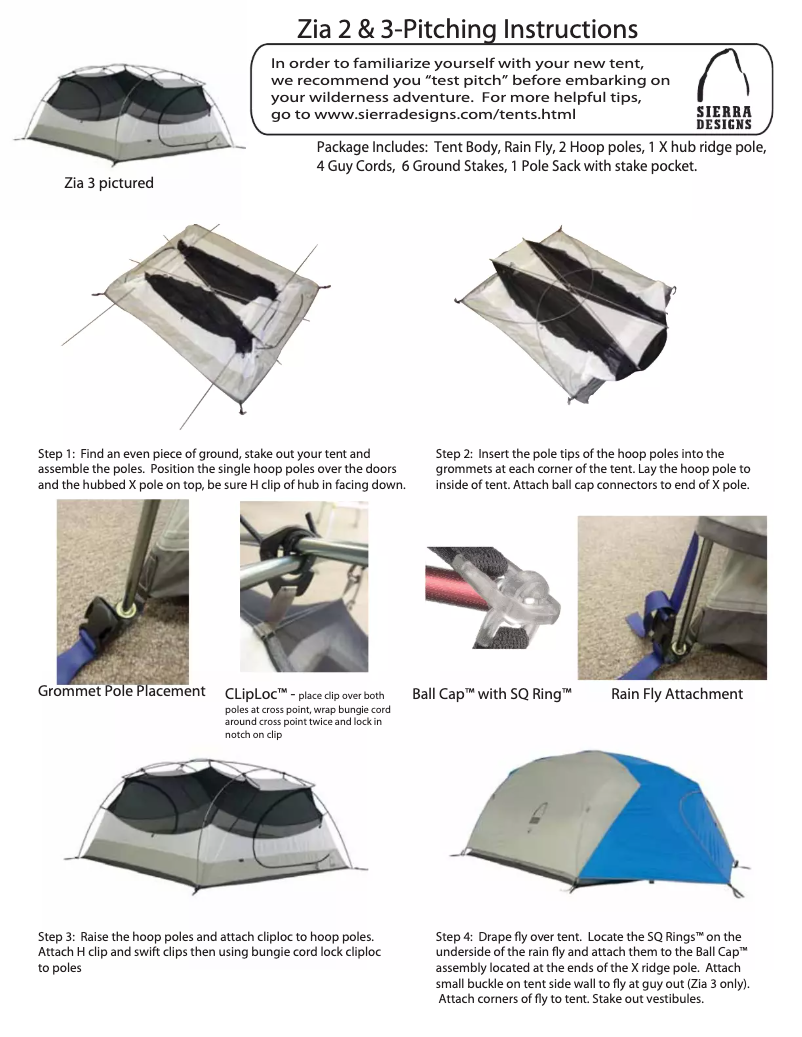 Image de la première page du manuel de l'appareil Zia 2