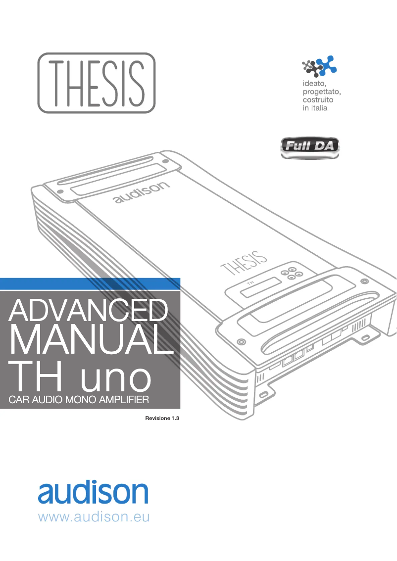 Page 1 de la notice Manuel utilisateur Audison Thesis TH uno