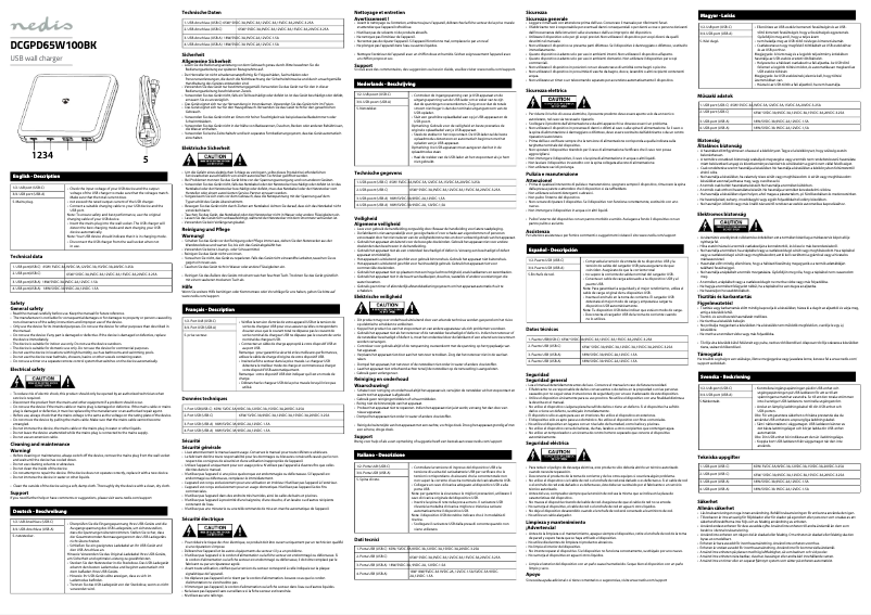 Page 1 de la notice Manuel utilisateur Nedis DCGPD65W100BK