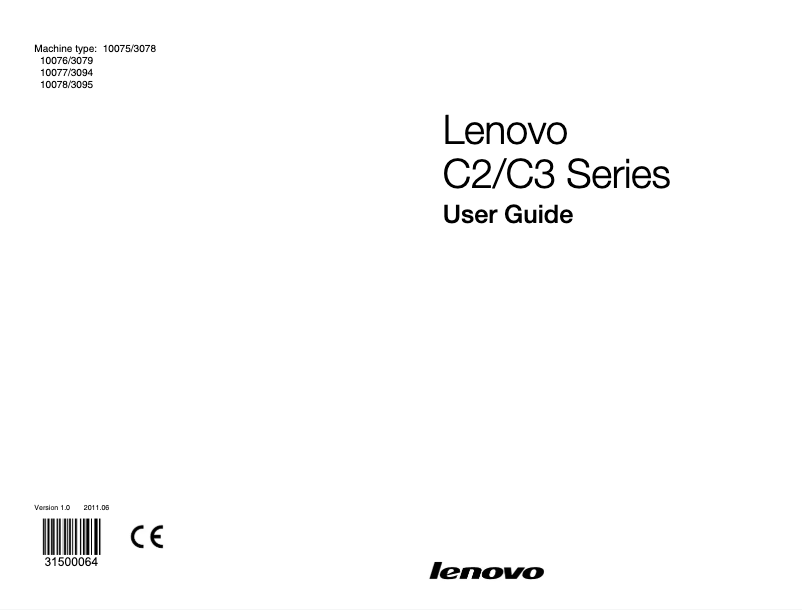 Page n°1 - Manuel utilisateur Lenovo Essential C325