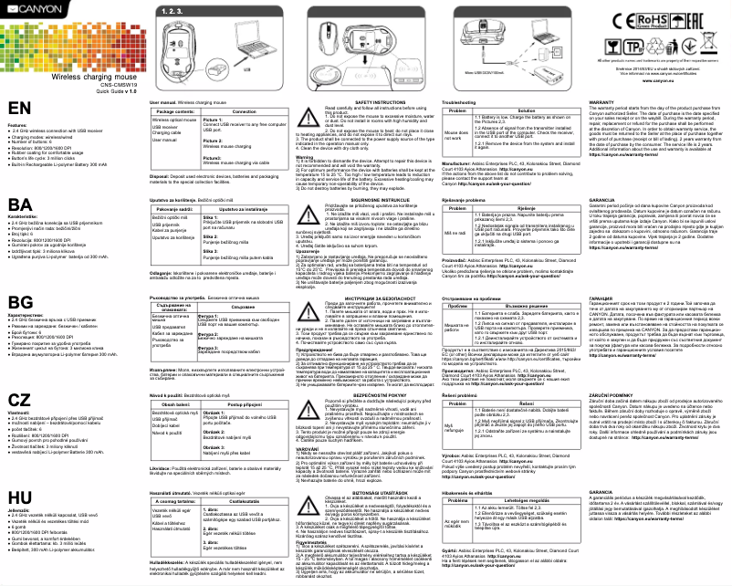 Image de la première page du manuel de l'appareil MW-19