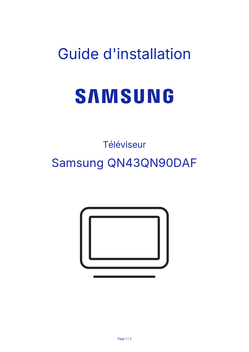 Page n°1 - Guide d'installation Samsung QN43QN90DAF