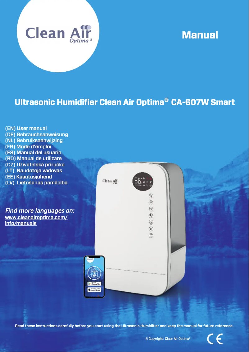 Page 1 de la notice Manuel utilisateur Clean Air Optima CA-607W