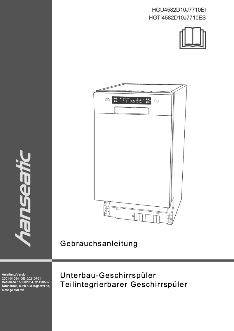 Page 1 de la notice Manuel utilisateur Hanseatic HGTI4582D10J7710ES