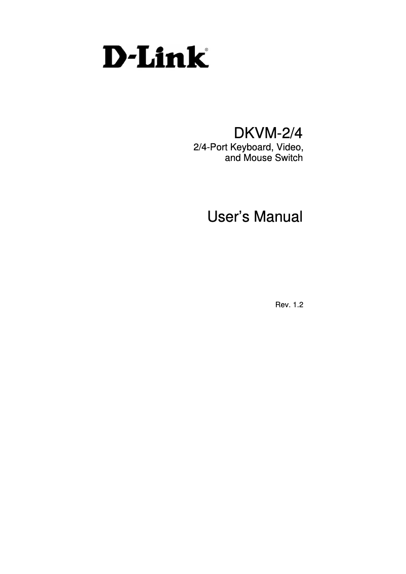 Page 1 de la notice Manuel utilisateur D-Link DKVM-2