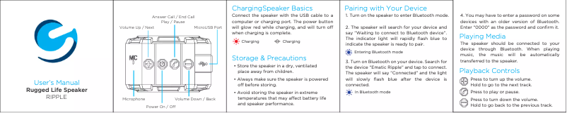 Page 1 de la notice Manuel utilisateur Ematic Ripple
