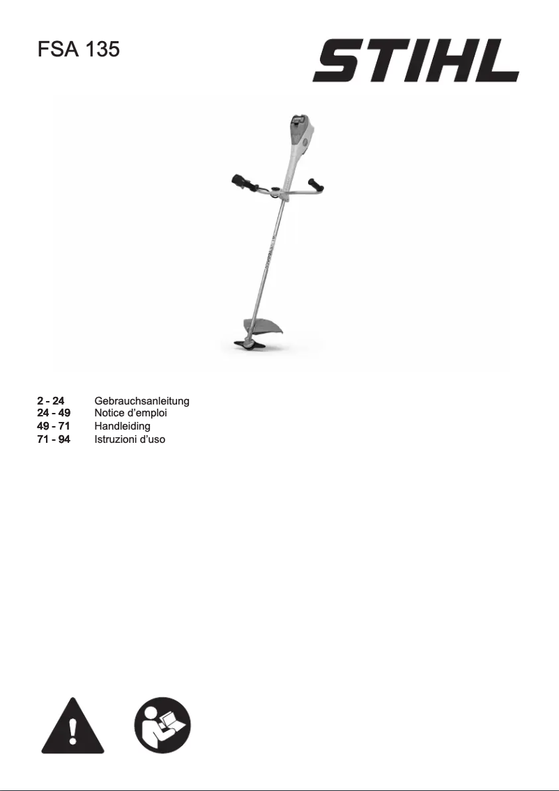 Page 1 de la notice Manuel utilisateur Stihl FSA 135