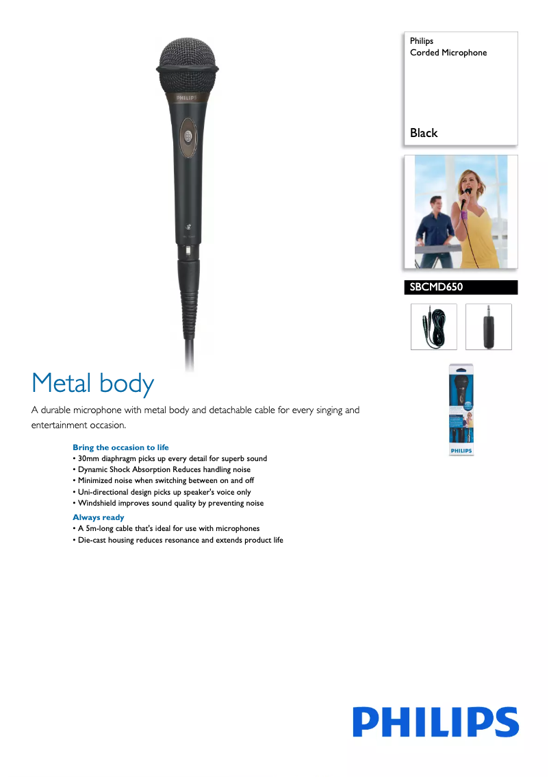 Page 1 de la notice Manuel utilisateur Philips SBCMD650