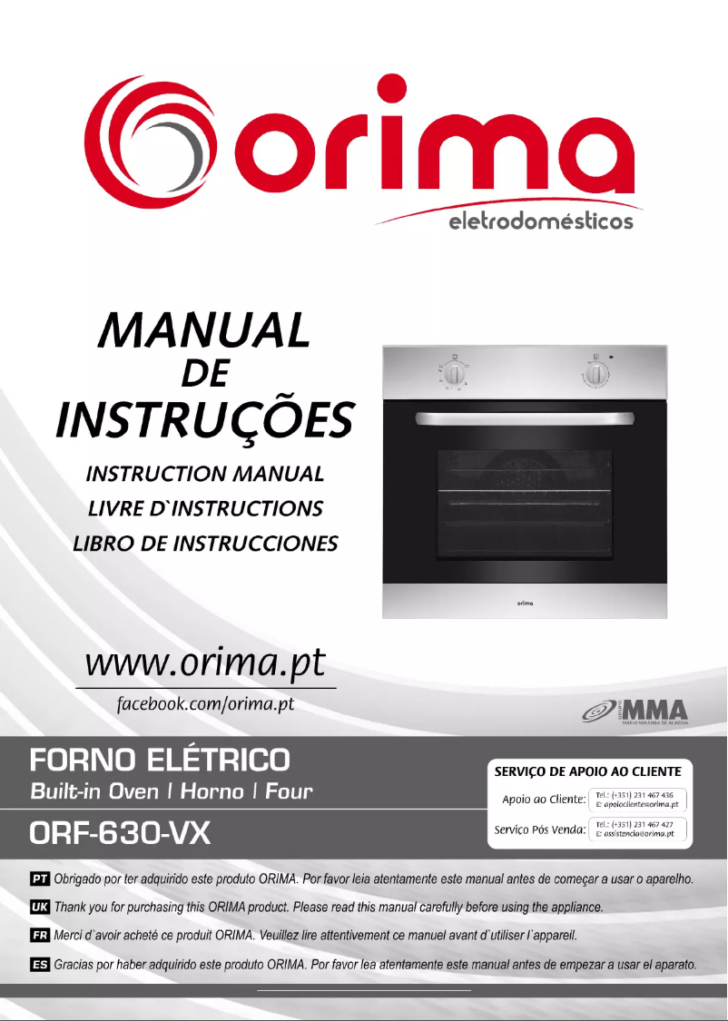 Page 1 de la notice Manuel utilisateur Orima ORF 630 VX