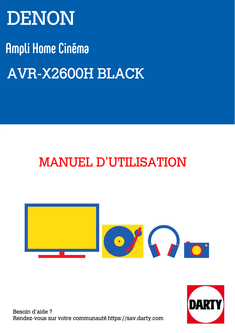 Page 1 de la notice Manuel utilisateur Denon AVR-X2600H