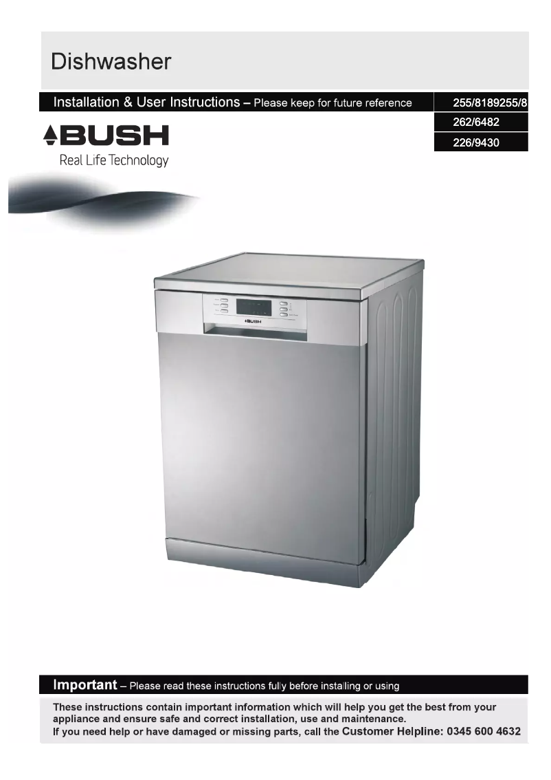 Page 1 de la notice Manuel utilisateur Bush DWFS126S